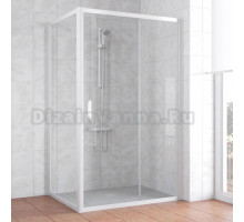 Душевой уголок Vegas Glass ZP+ZPV 130*80 01 01 профиль белый, стекло прозрачное