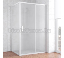 Душевой уголок Vegas Glass ZP+ZPV 130*80 01 10 профиль белый, стекло сатин