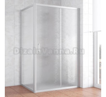 Душевой уголок Vegas Glass ZP+ZPV 130*80 07 02 профиль матовый хром, стекло шиншилла