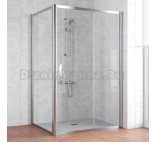 Душевой уголок Vegas Glass ZP+ZPV 140*80 08 01 профиль глянцевый хром, стекло прозрачное