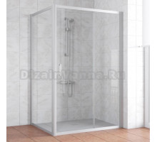 Душевой уголок Vegas Glass ZP+ZPV 140*80 07 01 профиль матовый хром, стекло прозрачное