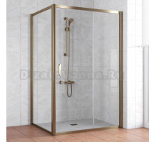 Душевой уголок Vegas Glass ZP+ZPV 140*80 05 01 профиль бронза, стекло прозрачное