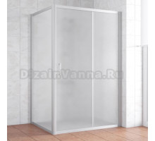 Душевой уголок Vegas Glass ZP+ZPV 140*80 07 10 профиль матовый хром, стекло сатин