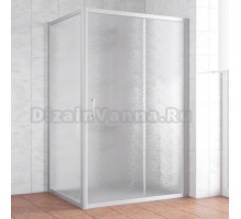 Душевой уголок Vegas Glass ZP+ZPV 140*80 07 02 профиль матовый хром, стекло шиншилла