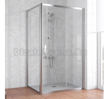 Душевой уголок Vegas Glass ZP+ZPV 110*90 08 01 профиль глянцевый хром, стекло прозрачное