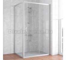 Душевой уголок Vegas Glass ZP+ZPV 110*90 07 01 профиль матовый хром, стекло прозрачное