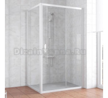 Душевой уголок Vegas Glass ZP+ZPV 110*90 01 01 профиль белый, стекло прозрачное