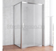 Душевой уголок Vegas Glass ZP+ZPV 110*90 08 10 профиль глянцевый хром, стекло сатин