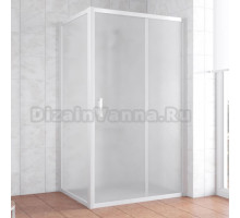 Душевой уголок Vegas Glass ZP+ZPV 110*90 01 10 профиль белый, стекло сатин