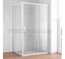 Душевой уголок Vegas Glass ZP+ZPV 120*90 01 02 профиль белый, стекло шиншилла