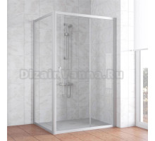 Душевой уголок Vegas Glass ZP+ZPV 130*90 07 01 профиль матовый хром, стекло прозрачное