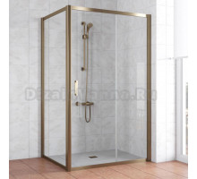 Душевой уголок Vegas Glass ZP+ZPV 130*90 05 01 профиль бронза, стекло прозрачное
