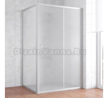 Душевой уголок Vegas Glass ZP+ZPV 130*90 07 10 профиль матовый хром, стекло сатин