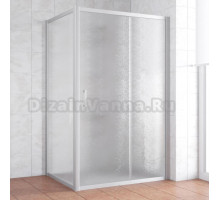 Душевой уголок Vegas Glass ZP+ZPV 130*90 07 02 профиль матовый хром, стекло шиншилла