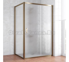 Душевой уголок Vegas Glass ZP+ZPV 130*90 05 02 профиль бронза, стекло шиншилла