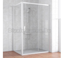 Душевой уголок Vegas Glass ZP+ZPV 140*90 01 01 профиль белый, стекло прозрачное