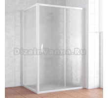 Душевой уголок Vegas Glass ZP+ZPV 140*90 01 02 профиль белый, стекло шиншилла