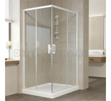Душевой уголок Vegas Glass ZA-F 100*80 01 01 профиль белый, стекло прозрачное