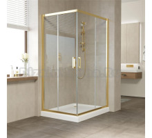 Душевой уголок Vegas Glass ZA-F 100*80 09 01 профиль золото, стекло прозрачное