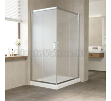 Душевой уголок Vegas Glass ZA-F 100*80 08 10 профиль глянцевый хром, стекло сатин