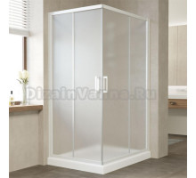 Душевой уголок Vegas Glass ZA-F 100*80 01 10 профиль белый, стекло сатин