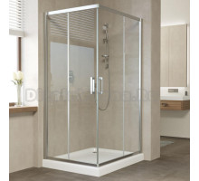 Душевой уголок Vegas Glass ZA-F 90*80 08 01 профиль глянцевый хром, стекло прозрачное