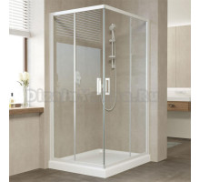 Душевой уголок Vegas Glass ZA-F 90*80 01 01 профиль белый, стекло прозрачное