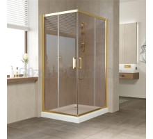 Душевой уголок Vegas Glass ZA-F 90*80 09 05 профиль золото, стекло бронза