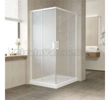 Душевой уголок Vegas Glass ZA-F 90*80 01 10 профиль белый, стекло сатин
