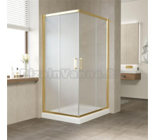 Душевой уголок Vegas Glass ZA-F 90*80 09 10 профиль золото, стекло сатин