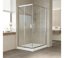 Душевой уголок Vegas Glass ZA-F 110*80 08 01 профиль глянцевый хром, стекло прозрачное