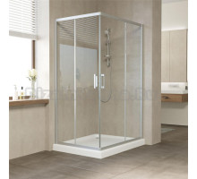 Душевой уголок Vegas Glass ZA-F 110*80 07 01 профиль матовый хром, стекло прозрачное