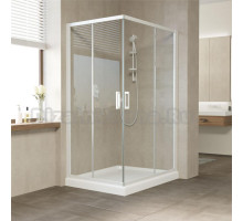 Душевой уголок Vegas Glass ZA-F 110*80 01 01 профиль белый, стекло прозрачное