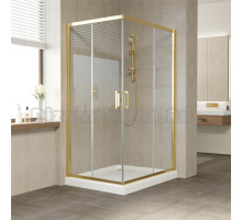 Душевой уголок Vegas Glass ZA-F 110*80 09 01 профиль золото, стекло прозрачное