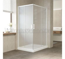 Душевой уголок Vegas Glass ZA-F 110*80 01 10 профиль белый, стекло сатин