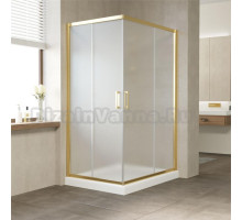 Душевой уголок Vegas Glass ZA-F 110*80 09 10 профиль золото, стекло сатин