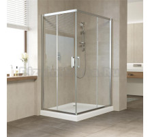 Душевой уголок Vegas Glass ZA-F 120*80 08 01 профиль глянцевый хром, стекло прозрачное