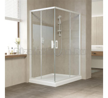 Душевой уголок Vegas Glass ZA-F 120*80 01 01 профиль белый, стекло прозрачное