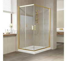 Душевой уголок Vegas Glass ZA-F 120*80 09 01 профиль золото, стекло прозрачное