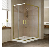 Душевой уголок Vegas Glass ZA-F 120*80 09 05 профиль золото, стекло бронза