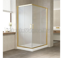 Душевой уголок Vegas Glass ZA-F 120*80 09 10 профиль золото, стекло сатин