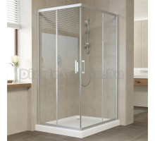 Душевой уголок Vegas Glass ZA-F 100*90 07 01 профиль матовый хром, стекло прозрачное