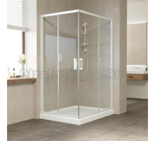 Душевой уголок Vegas Glass ZA-F 110*90 01 01 профиль белый, стекло прозрачное