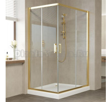 Душевой уголок Vegas Glass ZA-F 120*90 09 01 профиль золото, стекло прозрачное