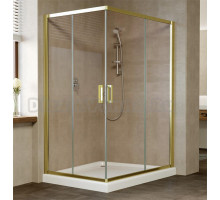 Душевой уголок Vegas Glass ZA-F 120*90 09 05 профиль золото, стекло бронза