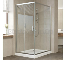 Душевой уголок Vegas Glass ZA-F 110*100 08 01 профиль глянцевый хром, стекло прозрачное