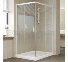 Душевой уголок Vegas Glass ZA-F 110*100 01 01 профиль белый, стекло прозрачное
