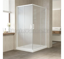 Душевой уголок Vegas Glass ZA-F 110*100 01 10 профиль белый, стекло сатин