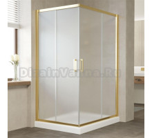 Душевой уголок Vegas Glass ZA-F 110*100 09 10 профиль золото, стекло сатин