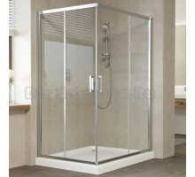 Душевой уголок Vegas Glass ZA-F 120*100 08 01 профиль глянцевый хром, стекло прозрачное